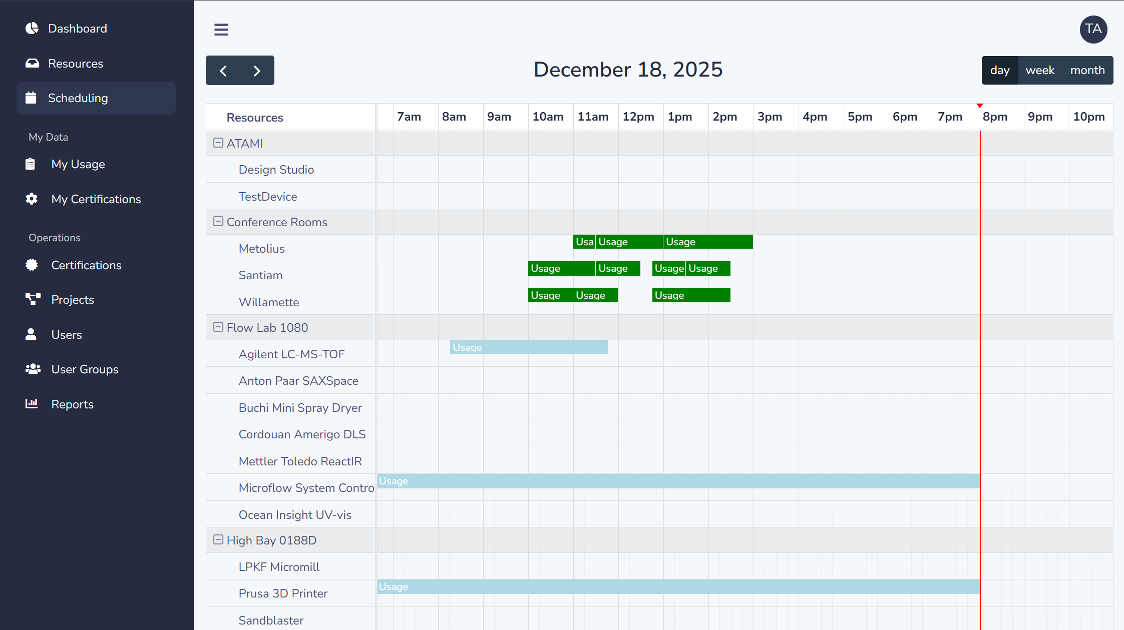CardTap Portal Scheduling View